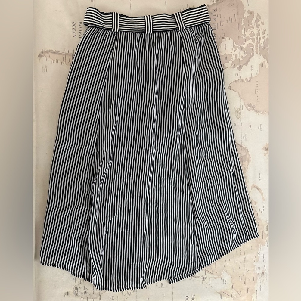 A.L.C. Silk Striped Button Down Skirt Size 8 - Picture 8 of 14